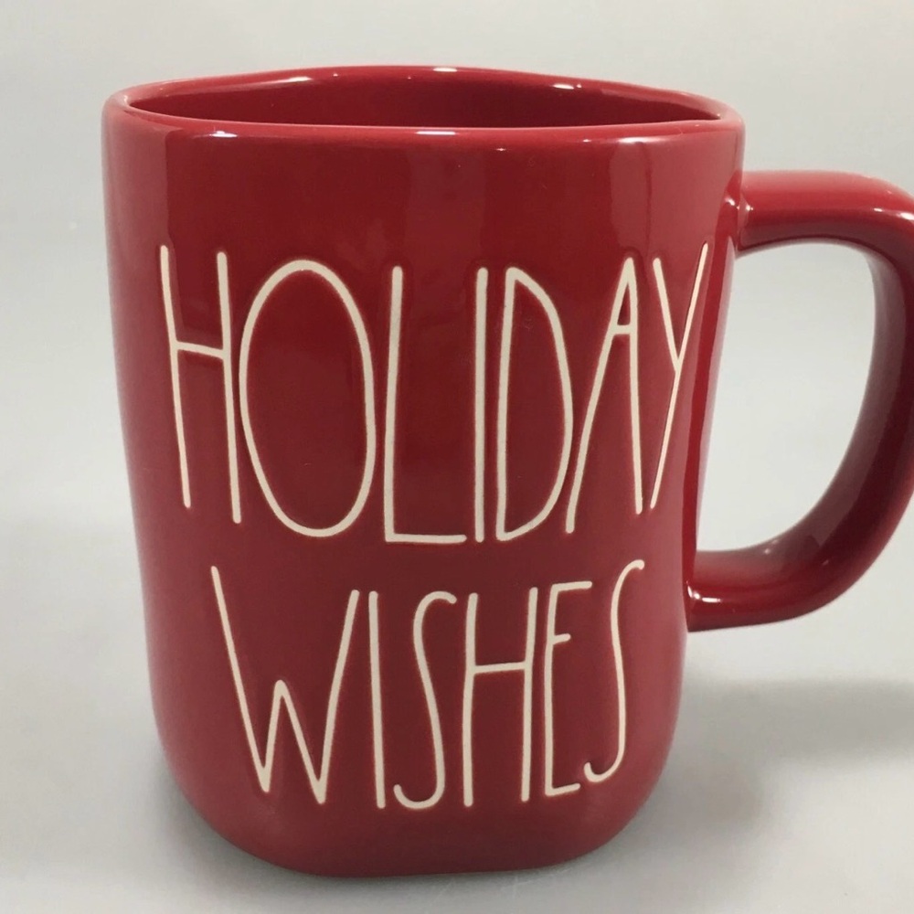 Rae Dunn red ceramic Christmas holiday seasonal coffee tea mug cup holiday wish